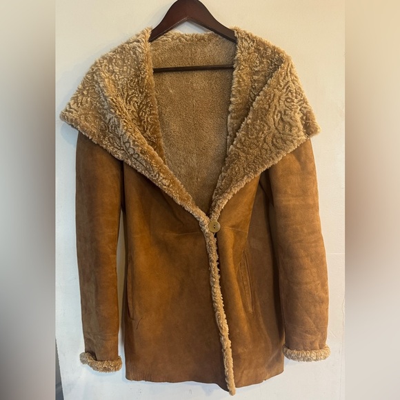 BLUE DUCK Women’s Tan Genuine Sheepskin Shearling Jacket Size S - Picture 1 of 7